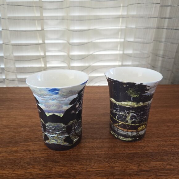 VTG McIntosh Tom Thomson Mugs Set of 2, Fine Bone China The Canoe and West Wind - Picture 5 of 9